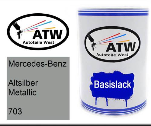 Mercedes-Benz, Altsilber Metallic, 703: 500ml Lackdose, von ATW Autoteile West.